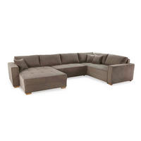 Wohnlandschaft taupe Microfaser B/H/T: ca. 379x86x227 cm Brixen_Wohnlandschaft - taupe (379,00/86,00/227,00cm)