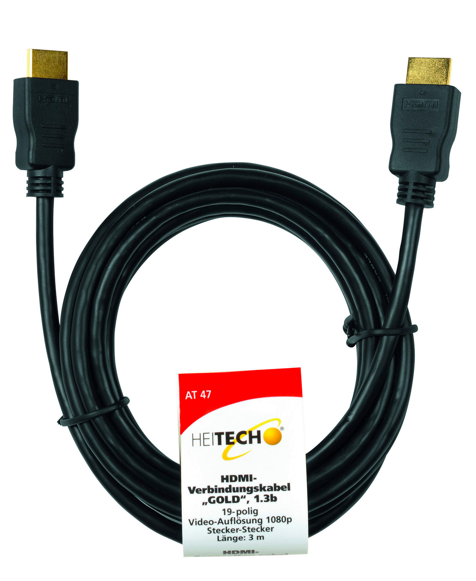 Heitech HDMI-Verbindungskabel HDMI-Kabel 3m - (300,00cm) - Heitech