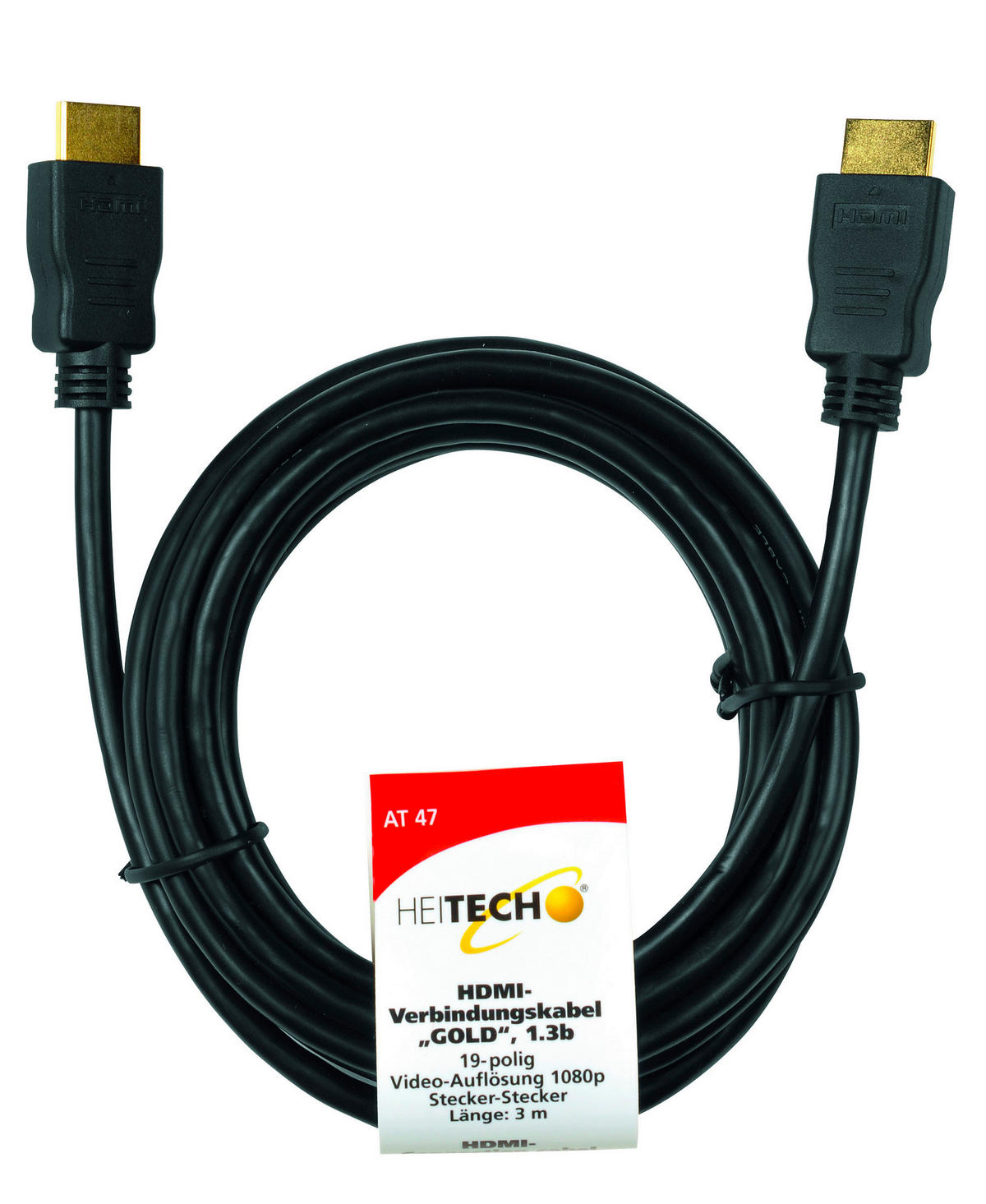 Heitech HDMI-Verbindungskabel HDMI-Kabel 3m - (300,00cm) - Heitech