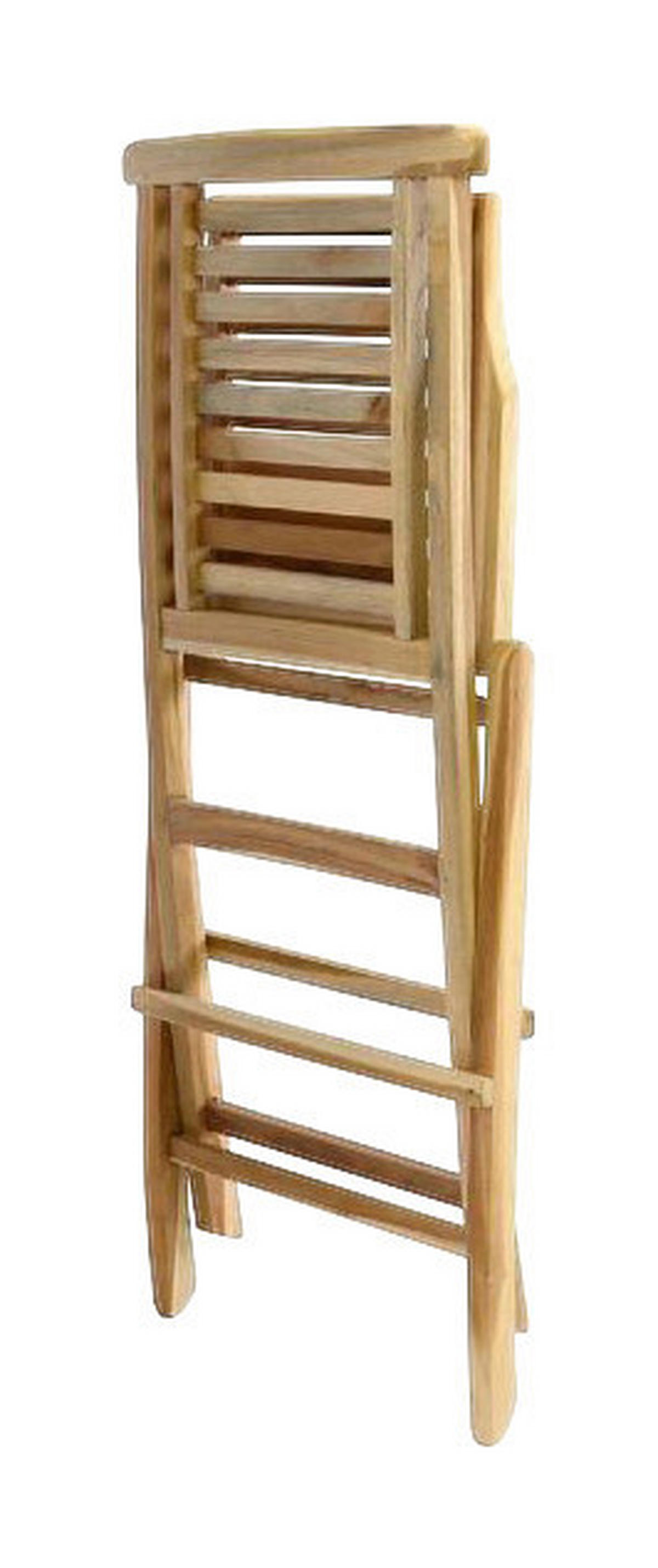 VCM Klappstuhl 2er Set braun Teakholz B/H/T: ca. 42x98x43 cm 2er Set - braun (42,00/98,00/43,00cm) - VCM