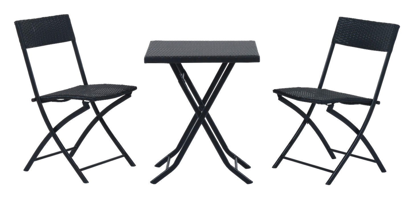 Outsunny Bistroset schwarz Metall Bistroset 3tlg. - schwarz - Outsunny