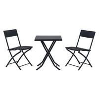Outsunny Bistroset schwarz Metall Bistroset 3tlg. - schwarz - Outsunny