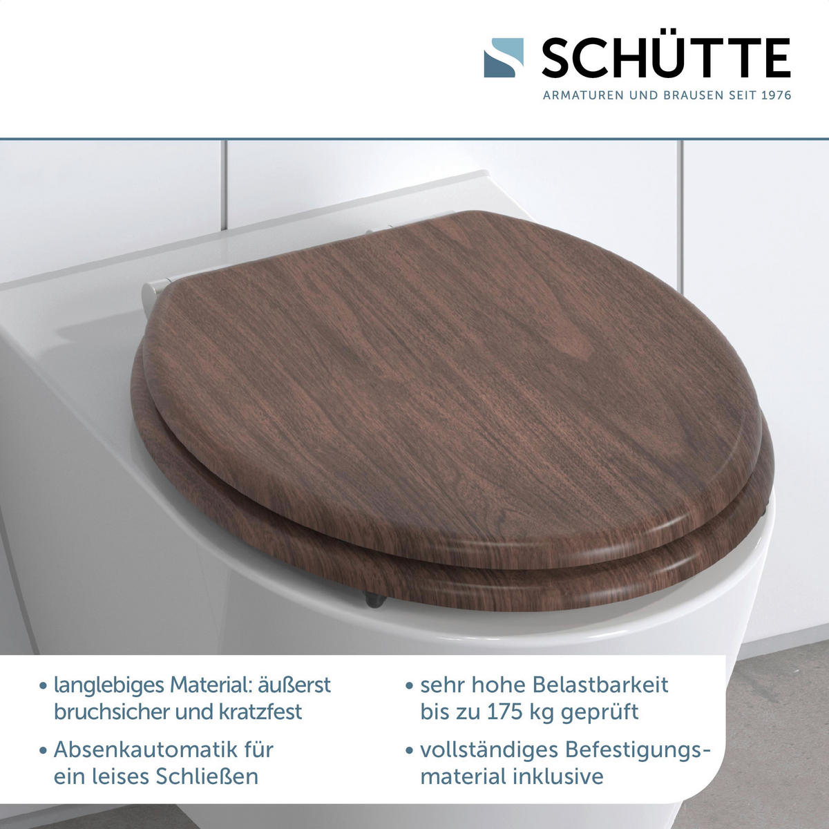 WC-Sitz DARK WOOD braun MDF B/H/T: ca. 37,5x5,5x43,5 cm DARK WOOD - braun (37,50/5,50/43,50cm) - SCHÜTTE