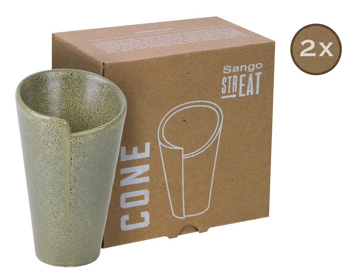 CreaTable Servierset Streat Cone grün Steinzeug Streat Cone - grün - CreaTable