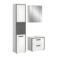 Badblock KOJAK weiß Hochglanz anthrazit grau B/H/T: ca. 115x188x37 cm KOJAK - weiß/anthrazit (115,00/188,00/37,00cm) - xonox.home