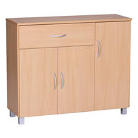 Sideboard buche Nachbildung silber B/H/T: ca. 90x75x30 cm Sideboard - buche/silber (90,00/75,00/30,00cm) - Wohnling