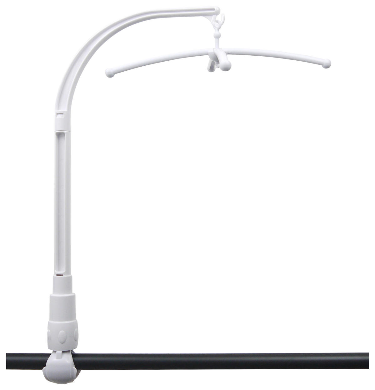 Niermann Mobilehalter für Rundstab B/H/L: ca. 11x6x35 cm für Rundstab - weiß (35,00/11,00/6,00cm) - Niermann