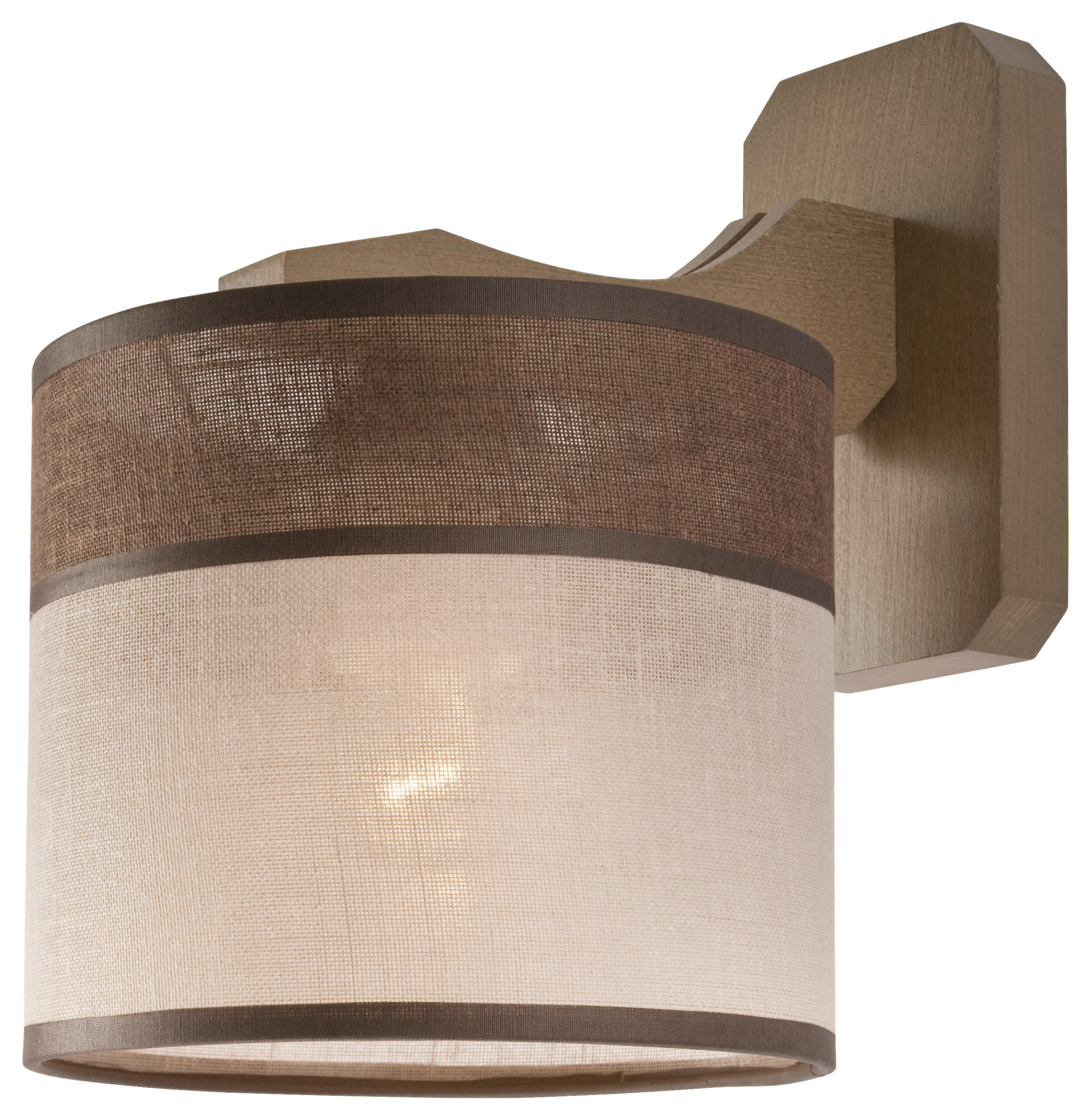 Lamkur Wandleuchte ANDREA 27395 natur Stoff Stahl Holz H/L: ca. 23x23 cm E27 1 Brennstellen Andrea - natur (23,00cm) - Lamkur