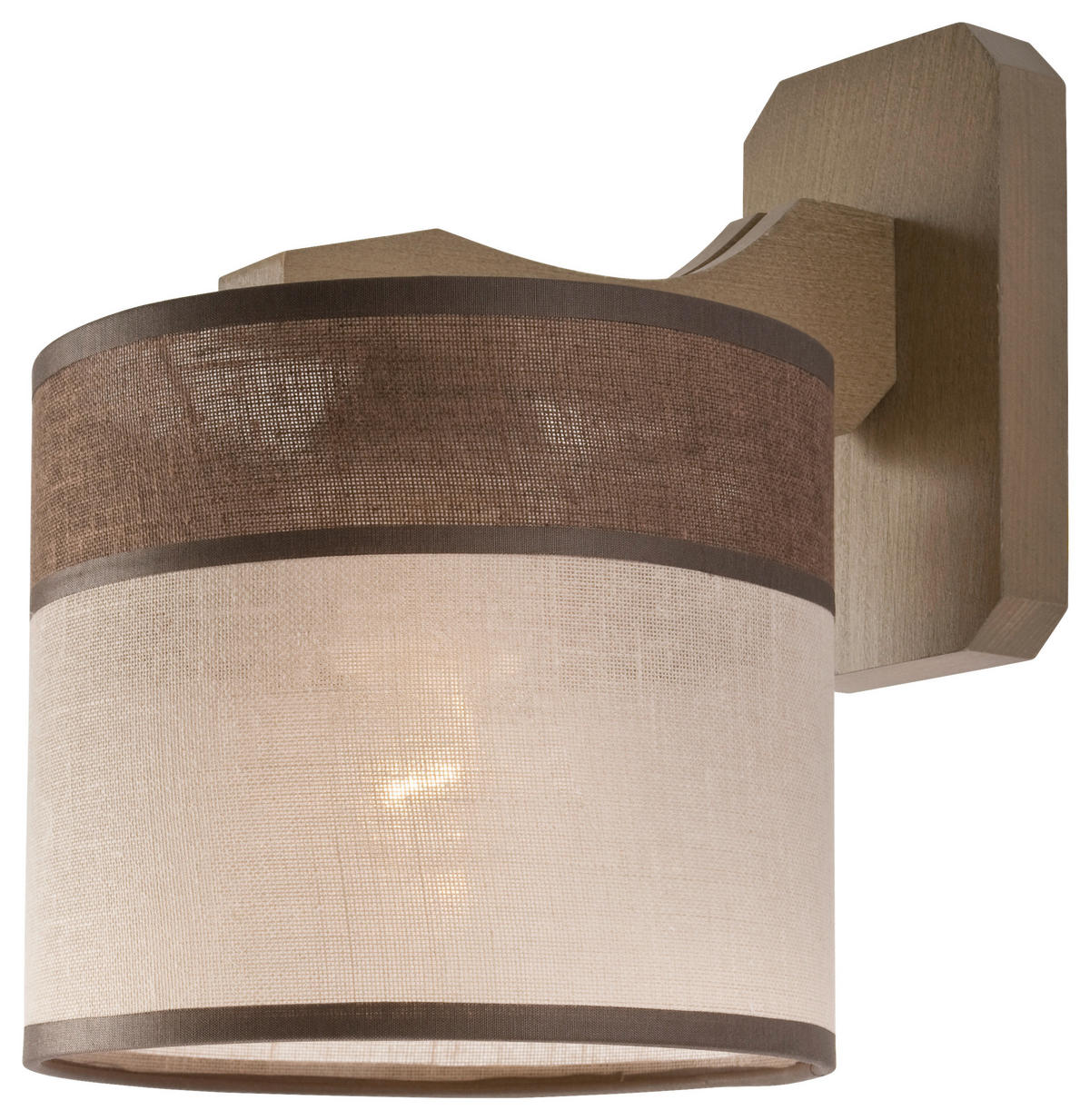 Lamkur Wandleuchte ANDREA 27395 natur Stoff Stahl Holz H/L: ca. 23x23 cm E27 1 Brennstellen Andrea - natur (23,00cm) - Lamkur