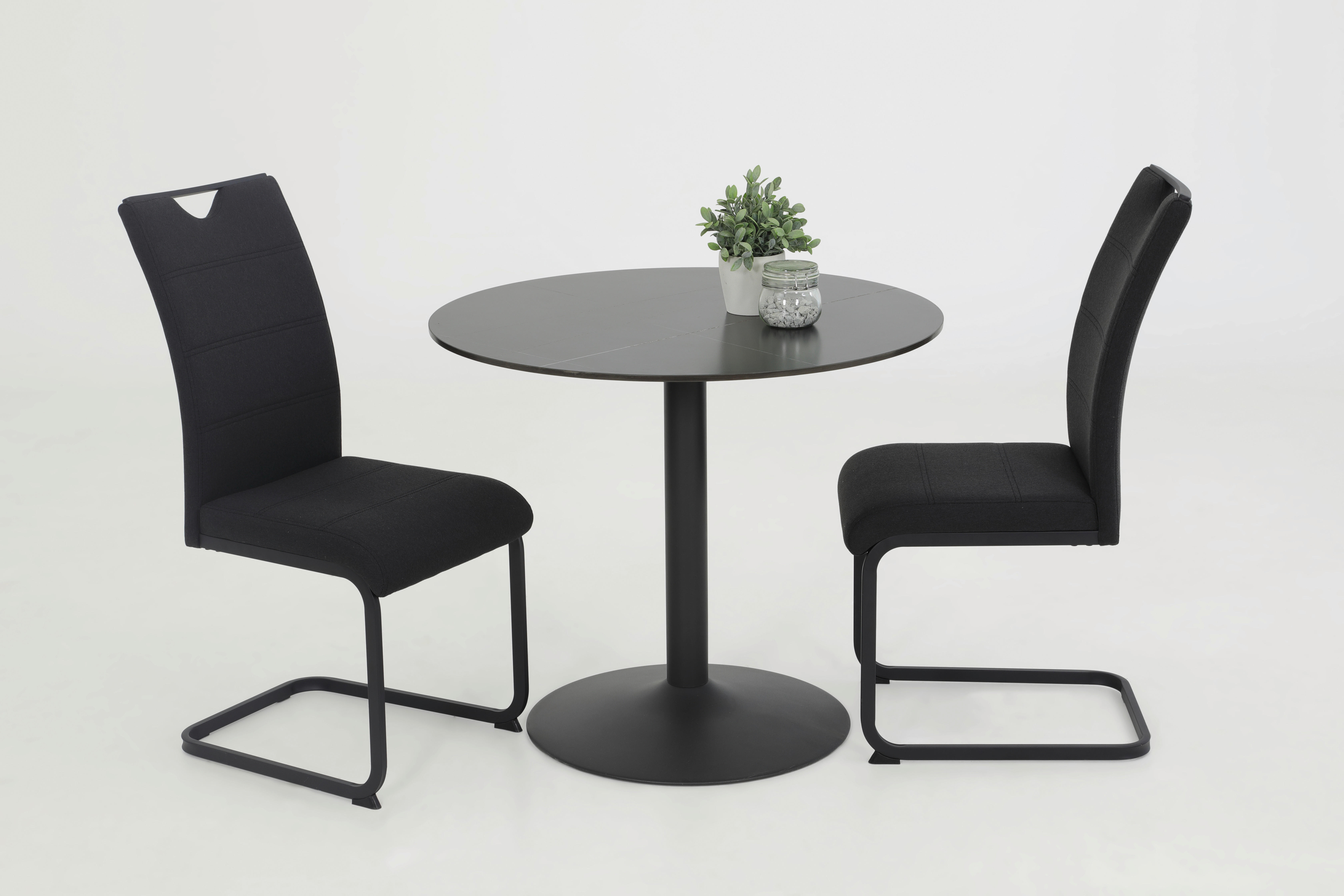 Esstisch Paola II Marmoroptik schwarz anthrazit H/D: ca. 75x90 cm Paola II - Marmoroptik/schwarz (90,00/75,00cm) - Hela