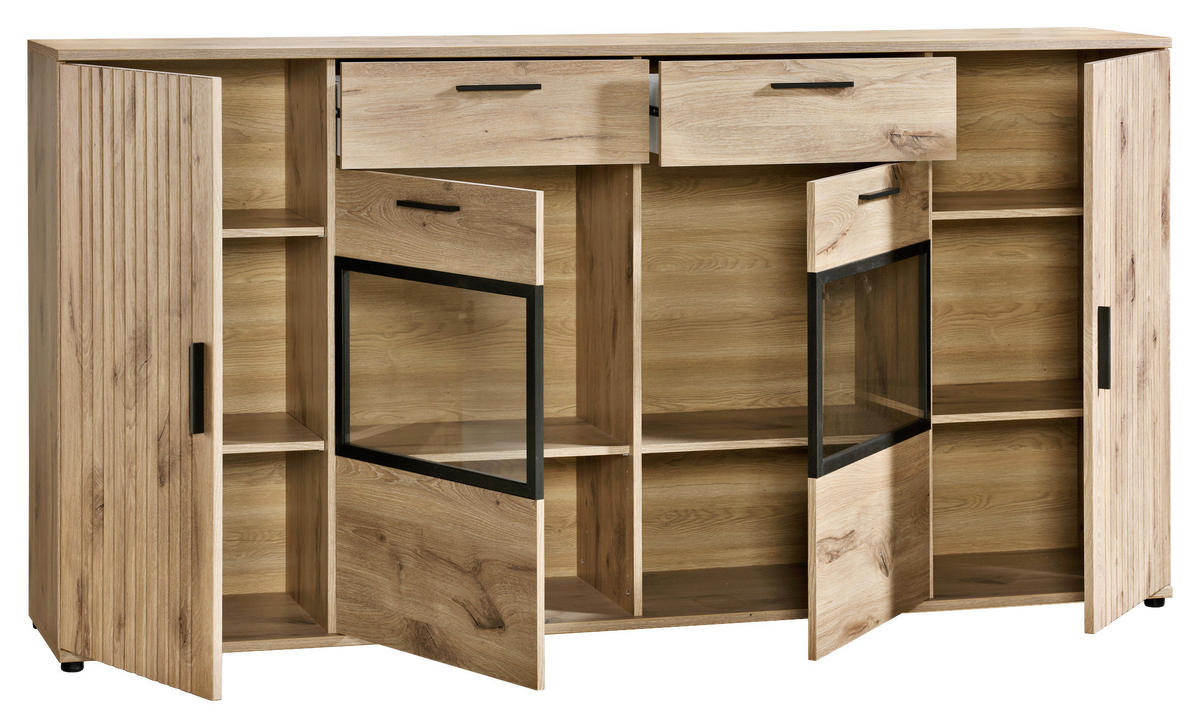 Sideboard Turin Eiche Viking Nachbildung B/H/T: ca. 205x109x40 cm Turin - (205,00/109,00/40,00cm)