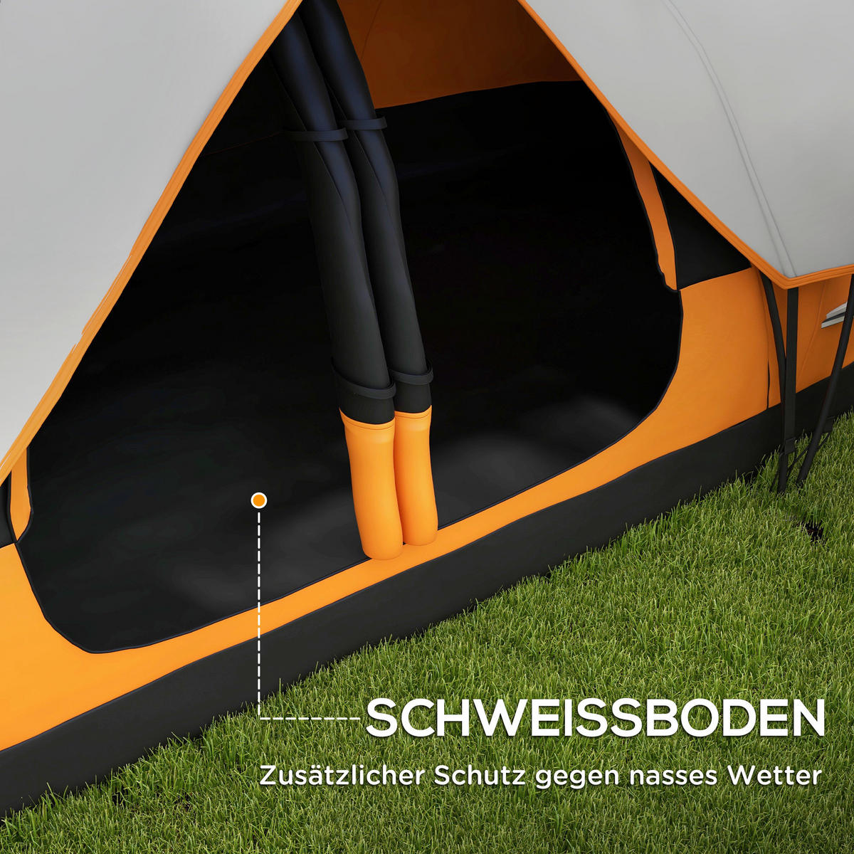 Outsunny Campingzelt B/H/L: ca. 215x180x450 cm Campingzelt - orange (450,00/215,00/180,00cm) - Outsunny