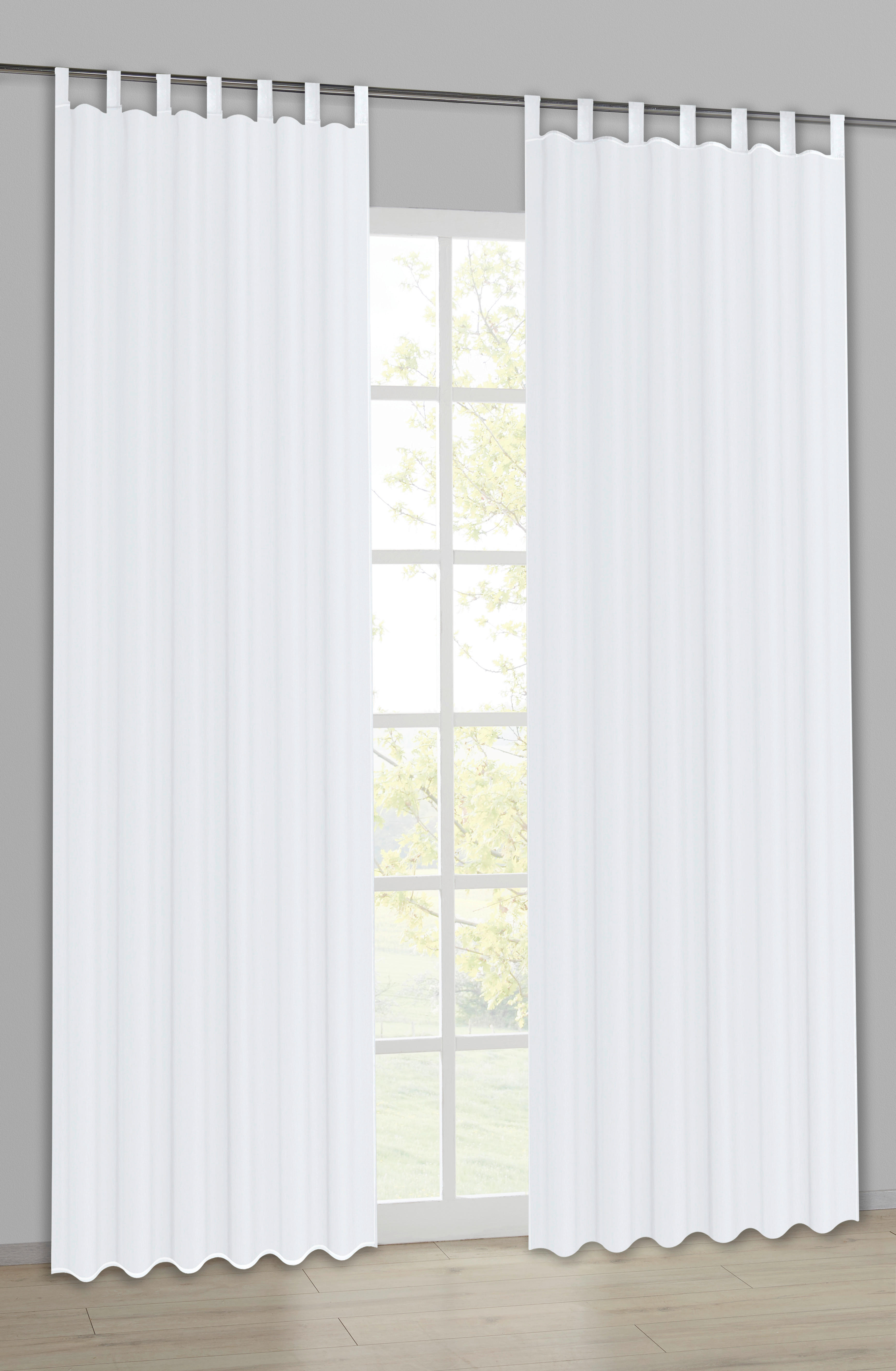 Kombivorhang Nouveau weiß B/L: ca. 140x300 cm