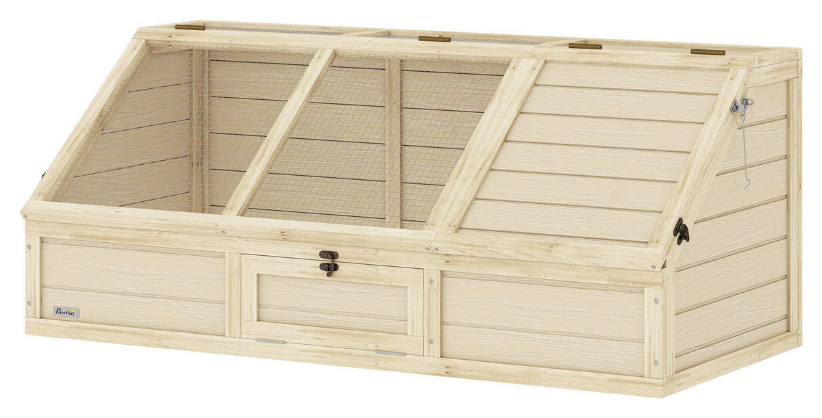 PawHut Schildkrötenhaus Holzoptik Holz B/H/L: ca. 55x50x120 cm Schildkrötenhaus - Holzoptik (120,00/55,00/50,00cm) - PawHut