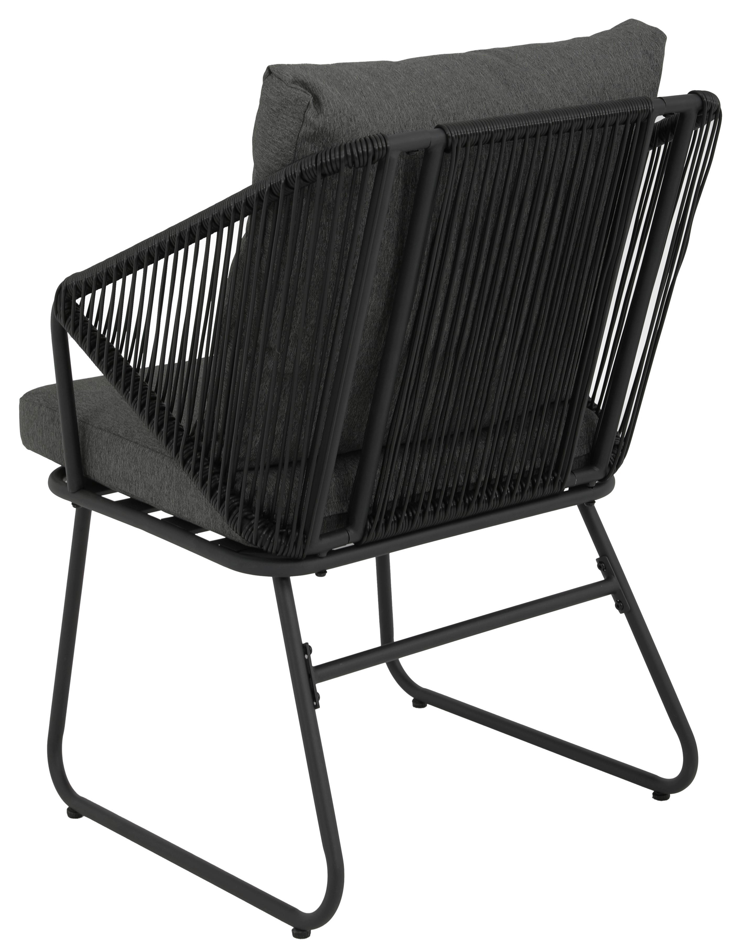 POCOline Gartensitzgruppe schwarz Stahl Gartensitzgruppe_Kalmar_7tlg. - schwarz/dunkelgrau - POCOline