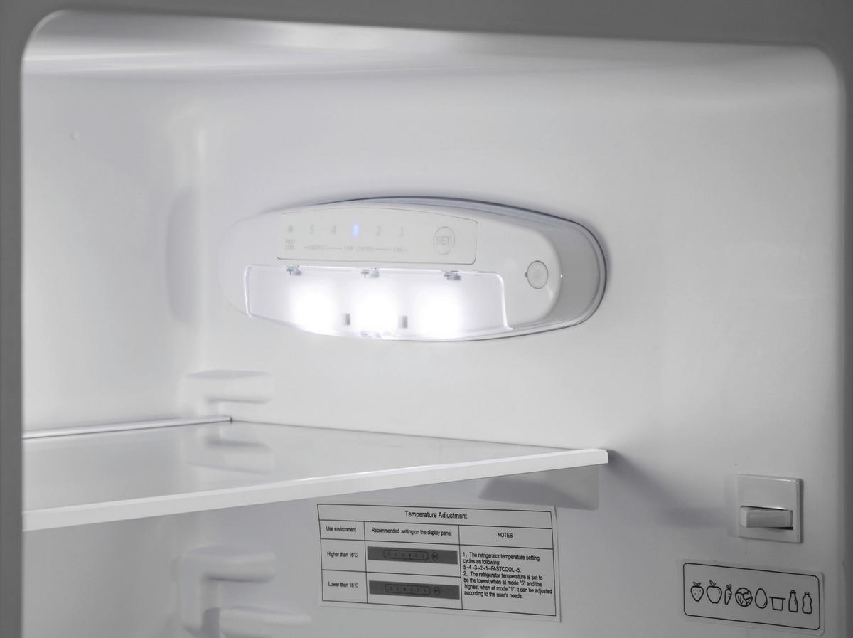 Respekta Kühl-/Gefrierkombination KG144SI-52 silber B/H/T: ca. 49,5x144x47,4 cm Kühl-/Gefrierkombi KG144SI-52 - silber (49,50/144,00/47,40cm) - Respekta