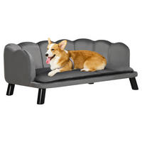 PawHut Hundesofa grau Schaumstoff B/H/L: ca. 60,5x35,5x98,5 cm Hundesofa - grau (98,50/60,50/35,50cm) - PawHut