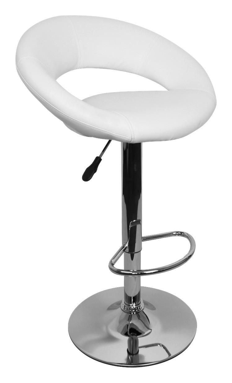 Barhocker weiß Kunstleder Metall B/H/T: ca. 54,5x80x49,5 cm Barhocker - weiß (54,50/80,00/49,50cm) - Amstyle