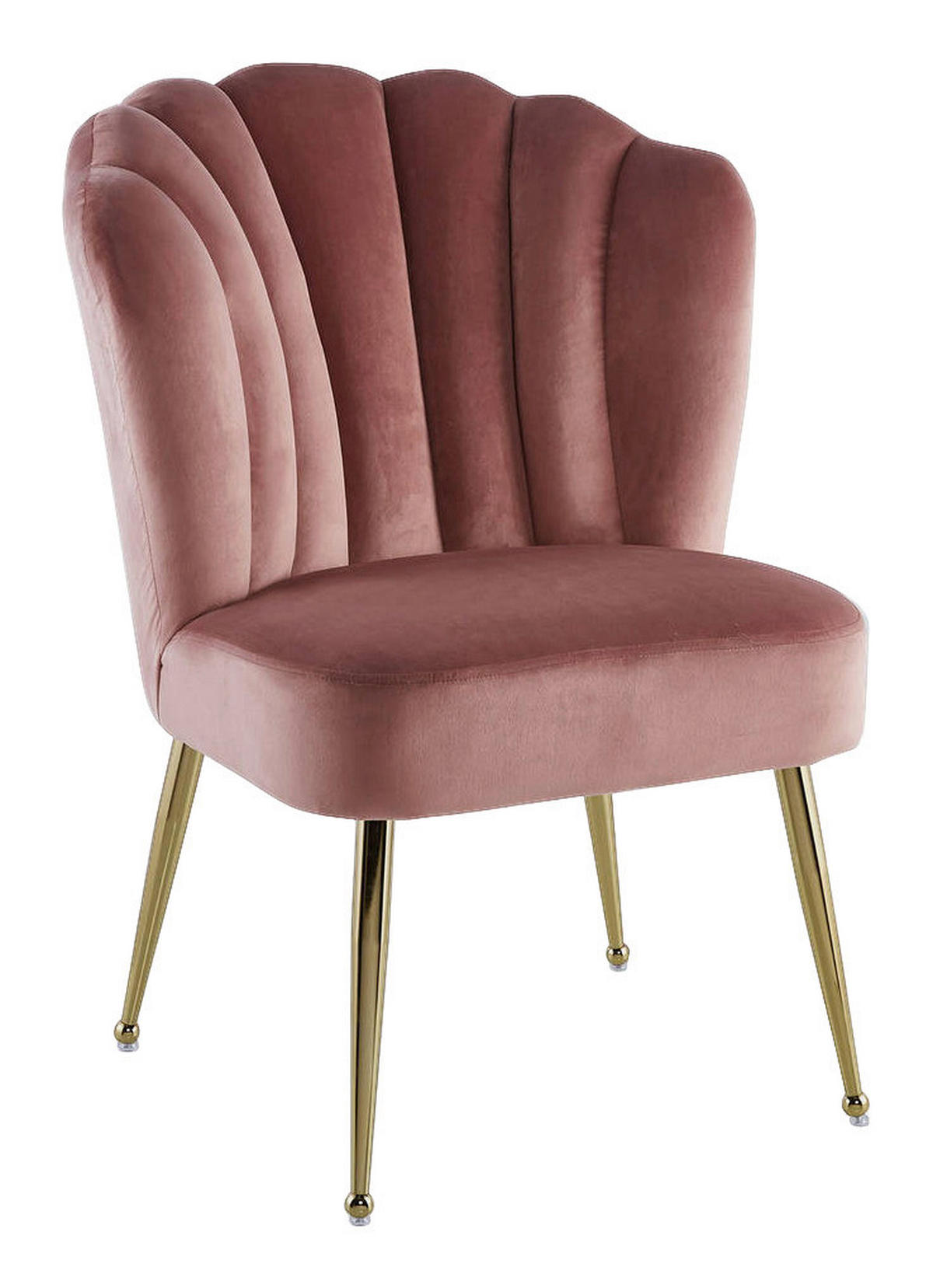 Stuhl Pippa 101 altrosa Microfaser B/H/T: ca. 67x87x70 cm Pippa 101 - messing/altrosa (67,00/87,00/70,00cm) - 360 Living