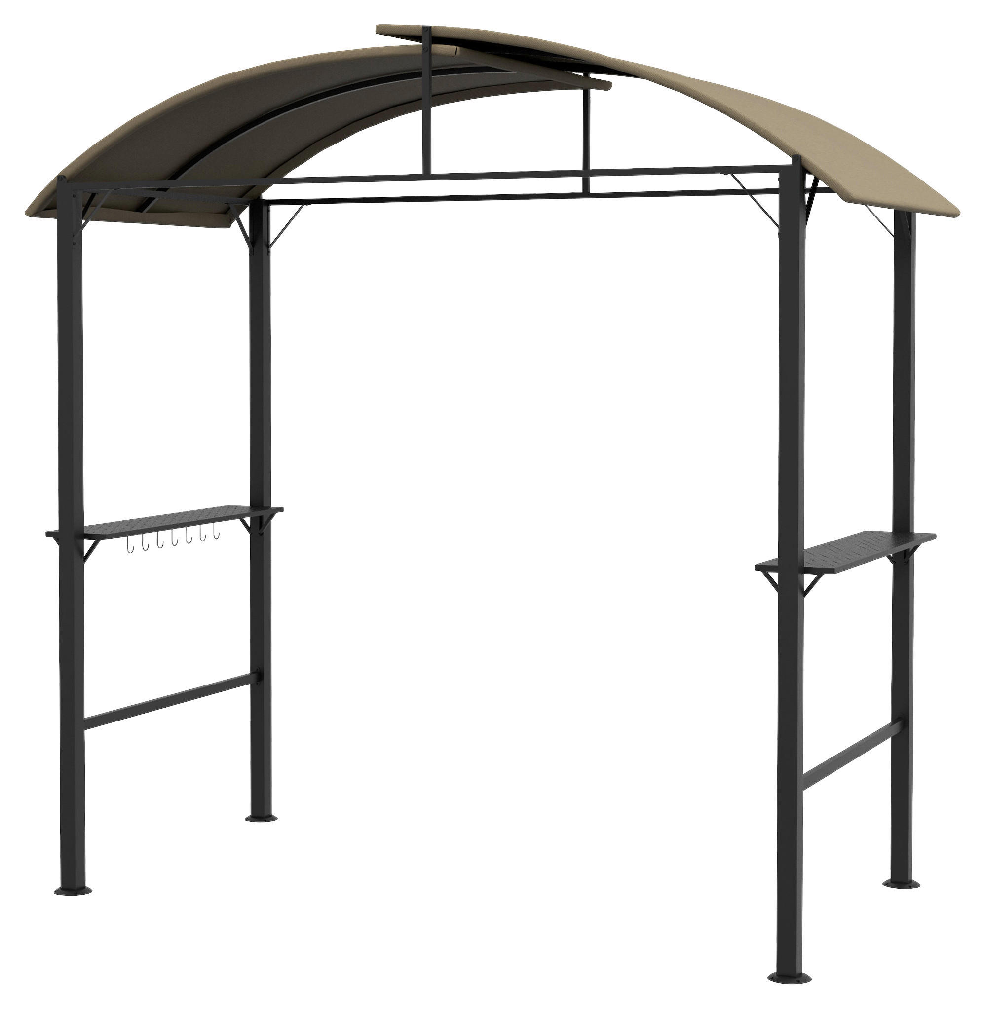 Outsunny Grillpavillon khaki Stahl B/H/L: ca. 110x235x233 cm Grillpavillon - khaki (233,00/110,00/235,00cm) - Outsunny