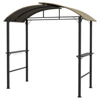 Outsunny Grillpavillon khaki Stahl B/H/L: ca. 110x235x233 cm Grillpavillon - khaki (233,00/110,00/235,00cm) - Outsunny
