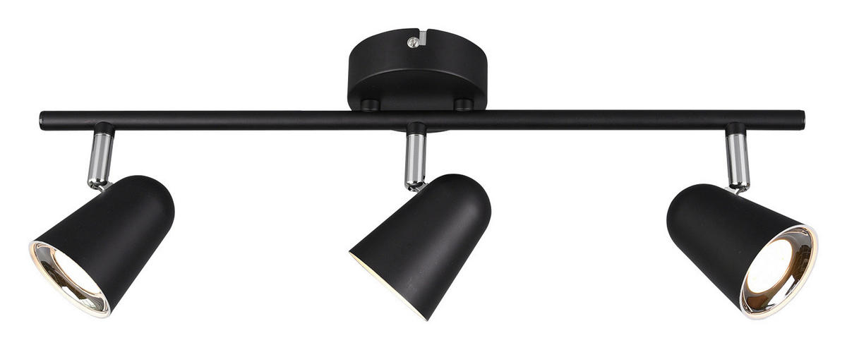Spot schwarz Kunststoff B/H/L: ca. 48x17x9 cm 3 Brennstellen LED-Spot_3flg.Toulouse - schwarz (9,00/48,00/17,00cm)