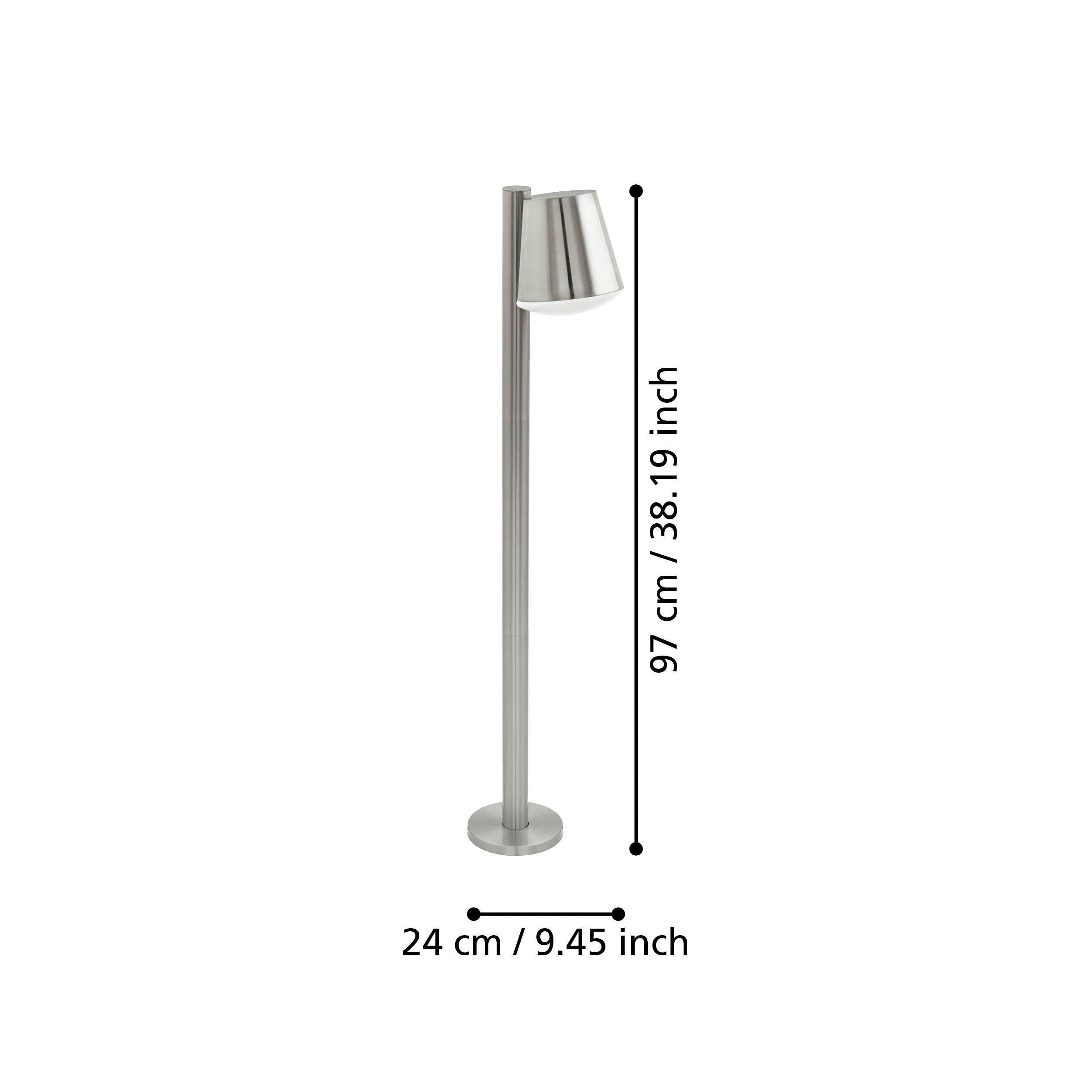 Eglo Außenwandleuchte Kunststoff Metall B/H/L: ca. 14x97x24 cm E27 1 Brennstellen Caldiero-C - (24,00/14,00/97,00cm) - Eglo