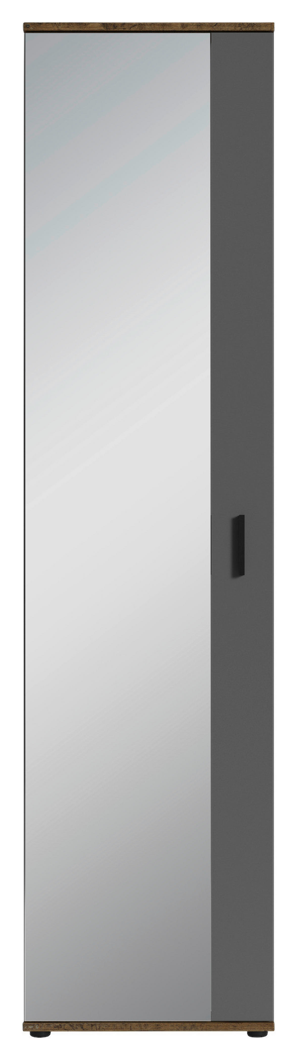 Hochschrank JAKOB schwarz schwarz B/H/T: ca. 49x196x30 cm JAKOB - schwarz (49,00/196,00/30,00cm) - byLIVING