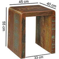 Beistelltisch braun Holz B/H/T: ca. 45x55x40 cm Beistelltisch Kalkutta - braun (45,00/55,00/40,00cm) - Wohnling