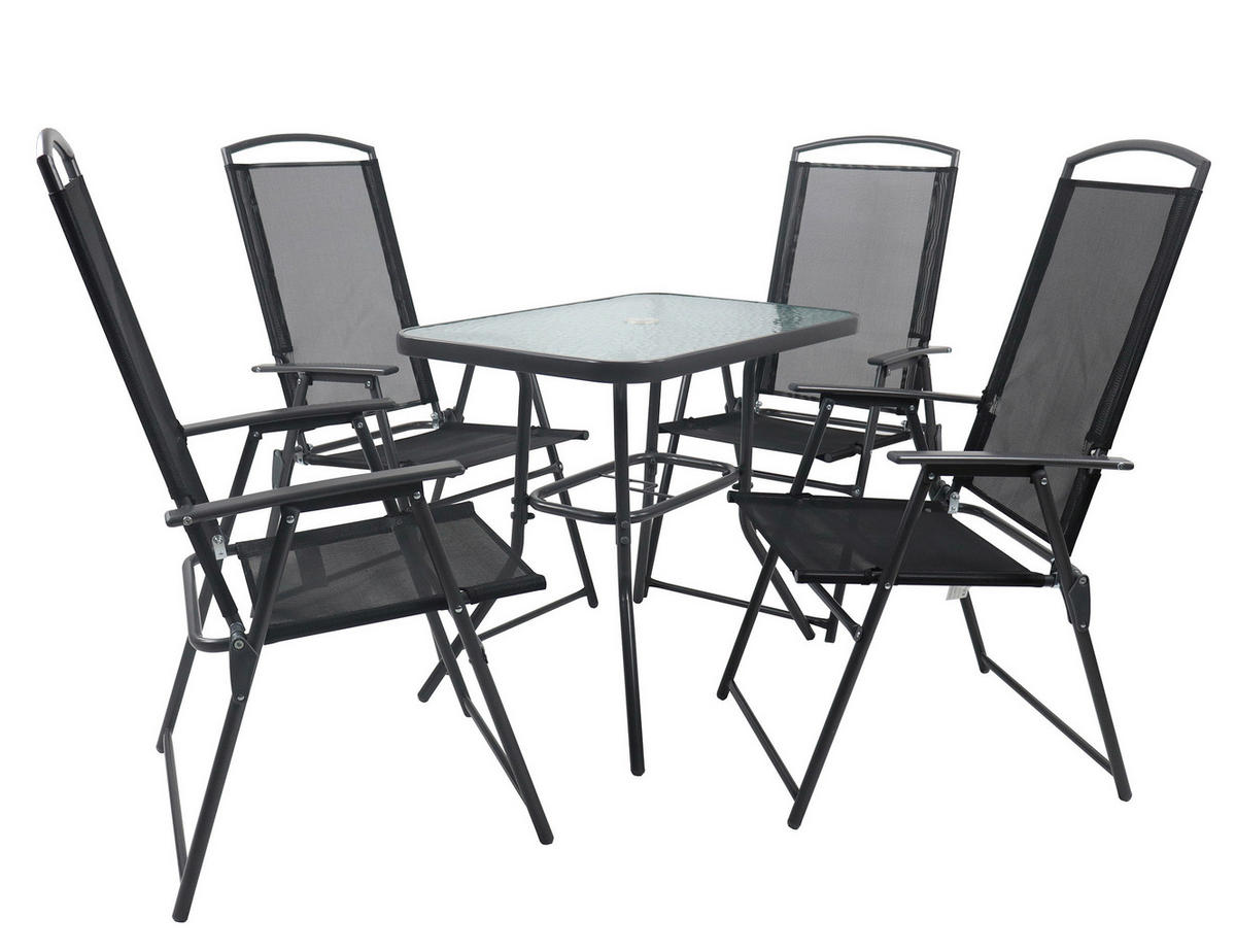 VCM Gartensitzgruppe anthrazit Stahl B/H/T: ca. 80x70x55 cm Gartensitzgruppe - anthrazit (80,00/70,00/55,00cm) - VCM