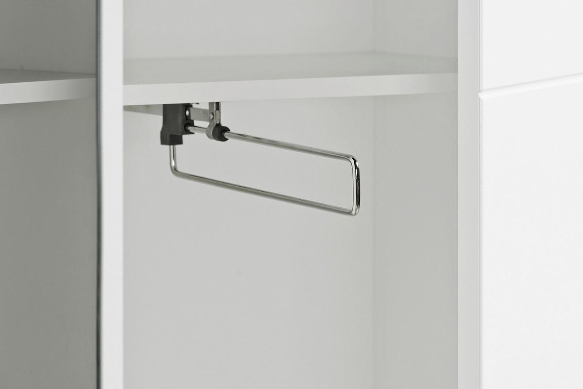 Mehrzweckschrank Mailand 23 weiß weiß Hochglanz B/H/T: ca. 86x202x35 cm Mailand 23 - weiß (86,00/202,00/35,00cm)