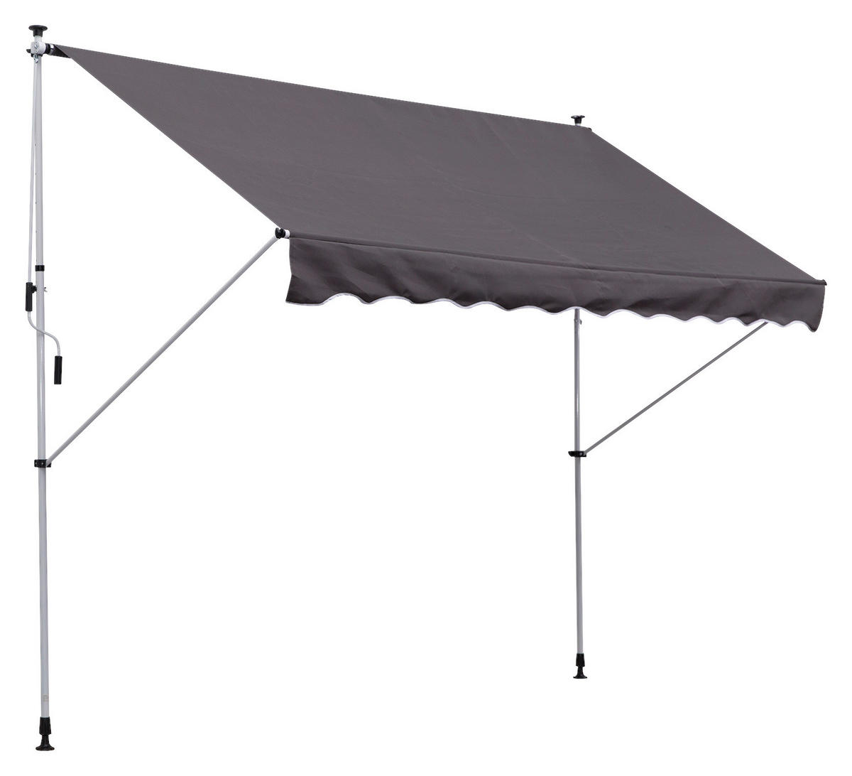 Klemm-Markise grau B/H/L: ca. 300x280x150 cm Klemmmarkise mit Faltarm - grau (150,00/300,00/280,00cm) - Outsunny