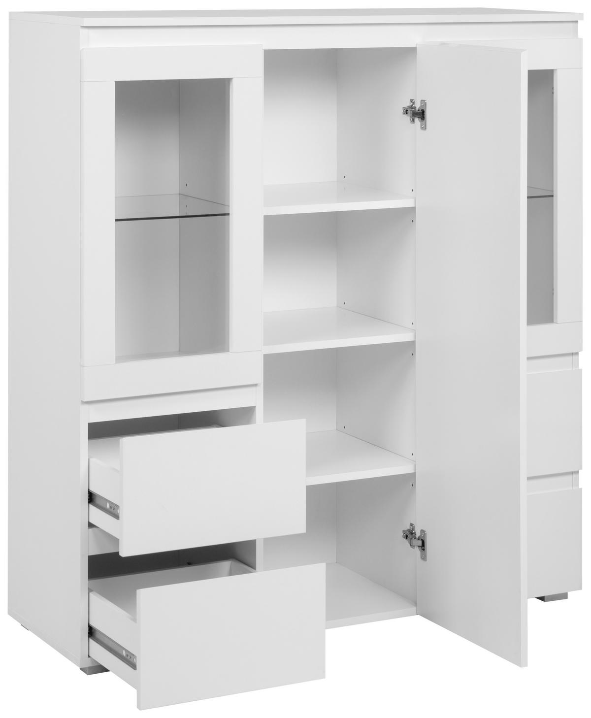 Highboard Capetown weiß weiß glänzend B/H/T: ca. 116x126x40 cm Capetown - weiß (116,00/126,00/40,00cm)