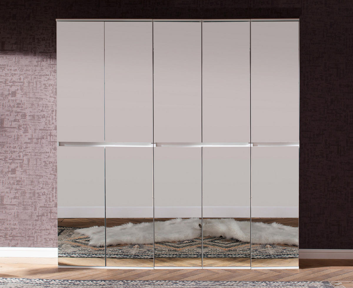 Garderobenschrank Mirror weiß B/H/T: ca. 185x191x34 cm Mirror - weiß (185,00/191,00/34,00cm) - Trendteam