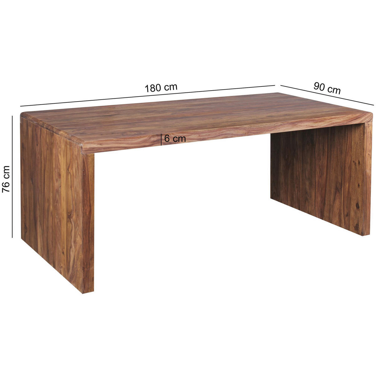 Schreibtisch natur B/H/T: ca. 180x76x90 cm Schreibtisch - natur (180,00/76,00/90,00cm) - Wohnling
