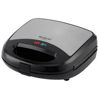 MICHELINO Sandwichtoaster 29061 schwarz silber Kunststoff Aluminium B/H/T: ca. 24x8x24 cm Sandwichmaker_3in1 29061 - schwarz/silber (24,00/8,00/24,00cm) - MICHELINO