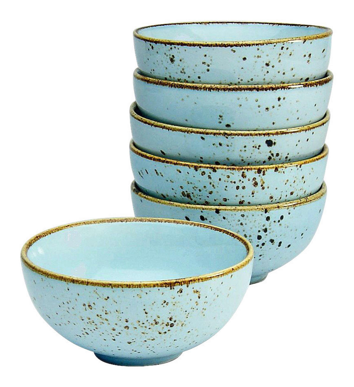 CreaTable Schalen-Set NATURE COLLECTION hellblau Steinzeug D: ca. 11,5 cm NATURE COLLECTION - hellblau (11,50cm) - CreaTable