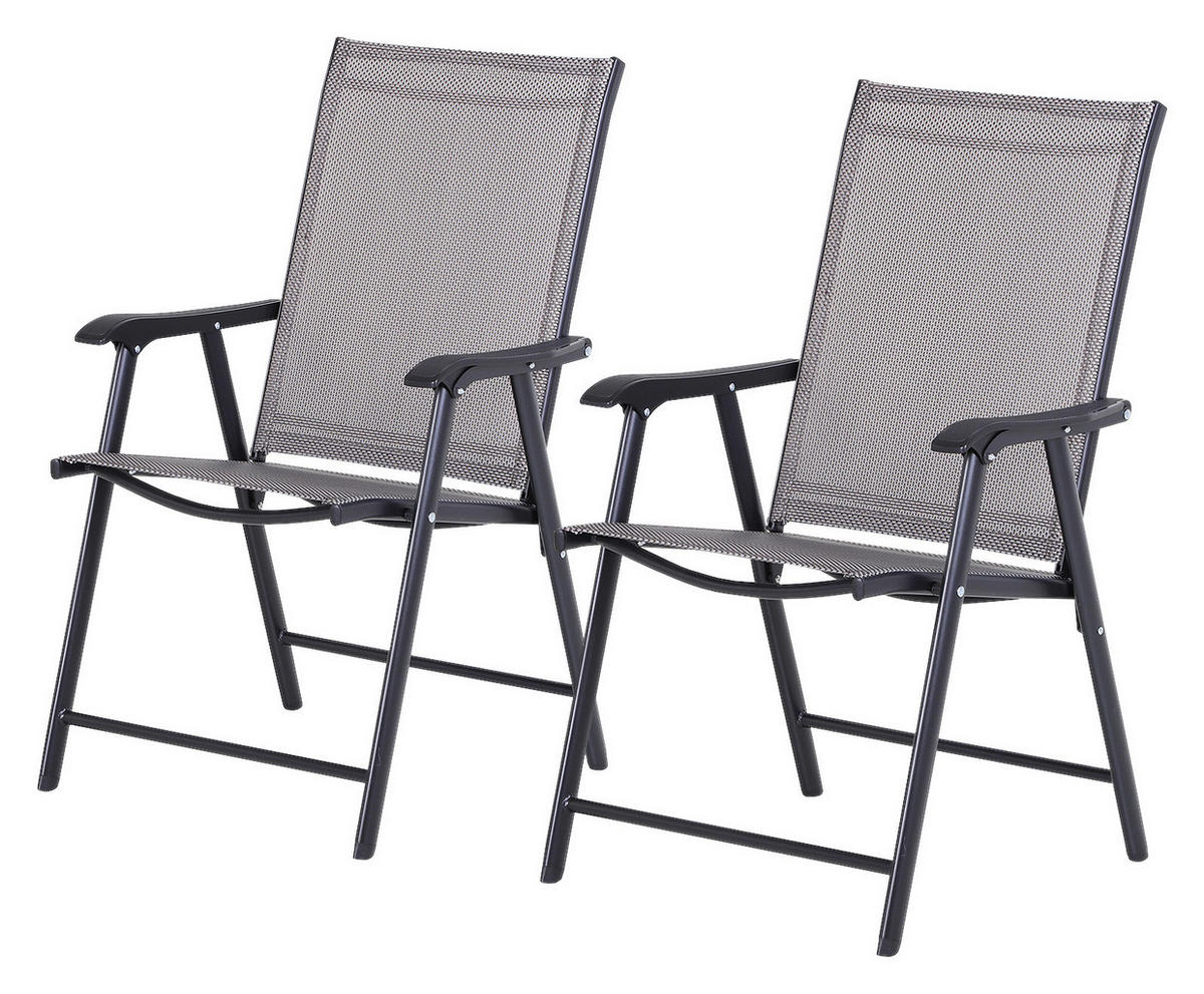 Outsunny Campingstuhl grau Metall B/H/T: ca. 58x94x64 cm Campingstuhl - grau (58,00/94,00/64,00cm) - Outsunny