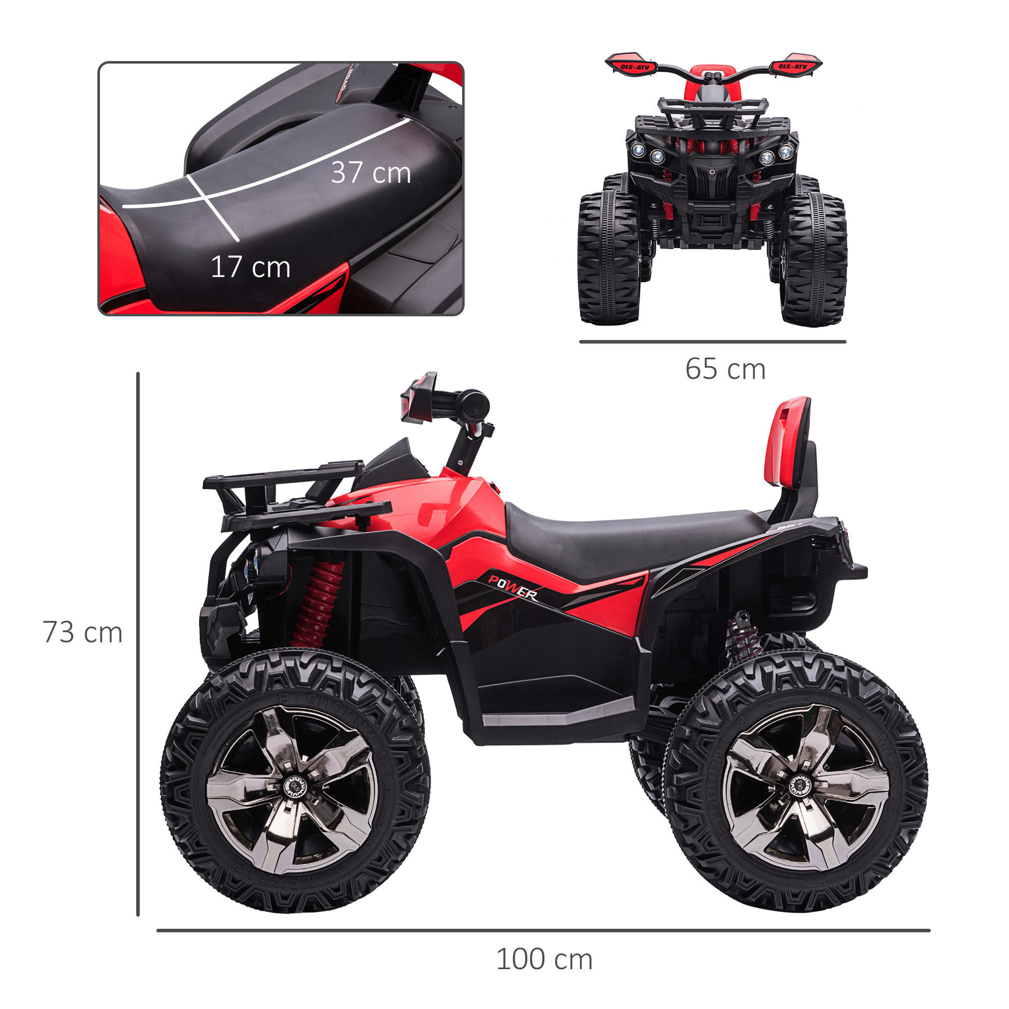 HOMCOM Kinderauto rot B/H/L: ca. 65x100x73 cm Kinder-Elektrofahrzeug - rot (73,00/65,00/100,00cm) - HOMCOM
