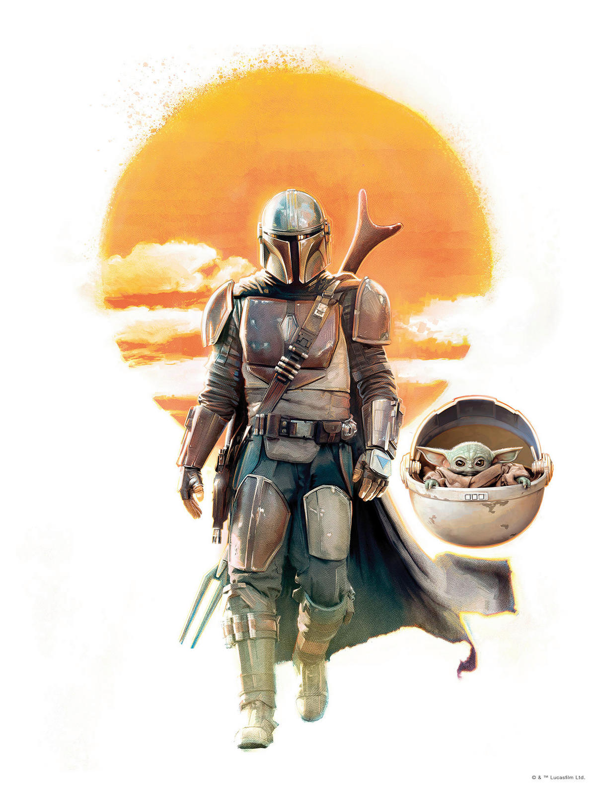 Komar Poster Mandalorian The Child Family Trip Disney B/L: ca. 30x40 cm Mandalorian The Child Family Trip - (30,00/40,00cm) - Komar