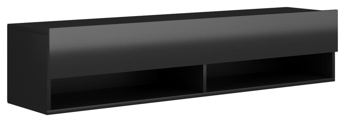 TV-Board Derby schwarz matt schwarz glänzend B/H/T: ca. 140x30x31 cm Derby - schwarz (140,00/30,00/31,00cm) - WIPMEB