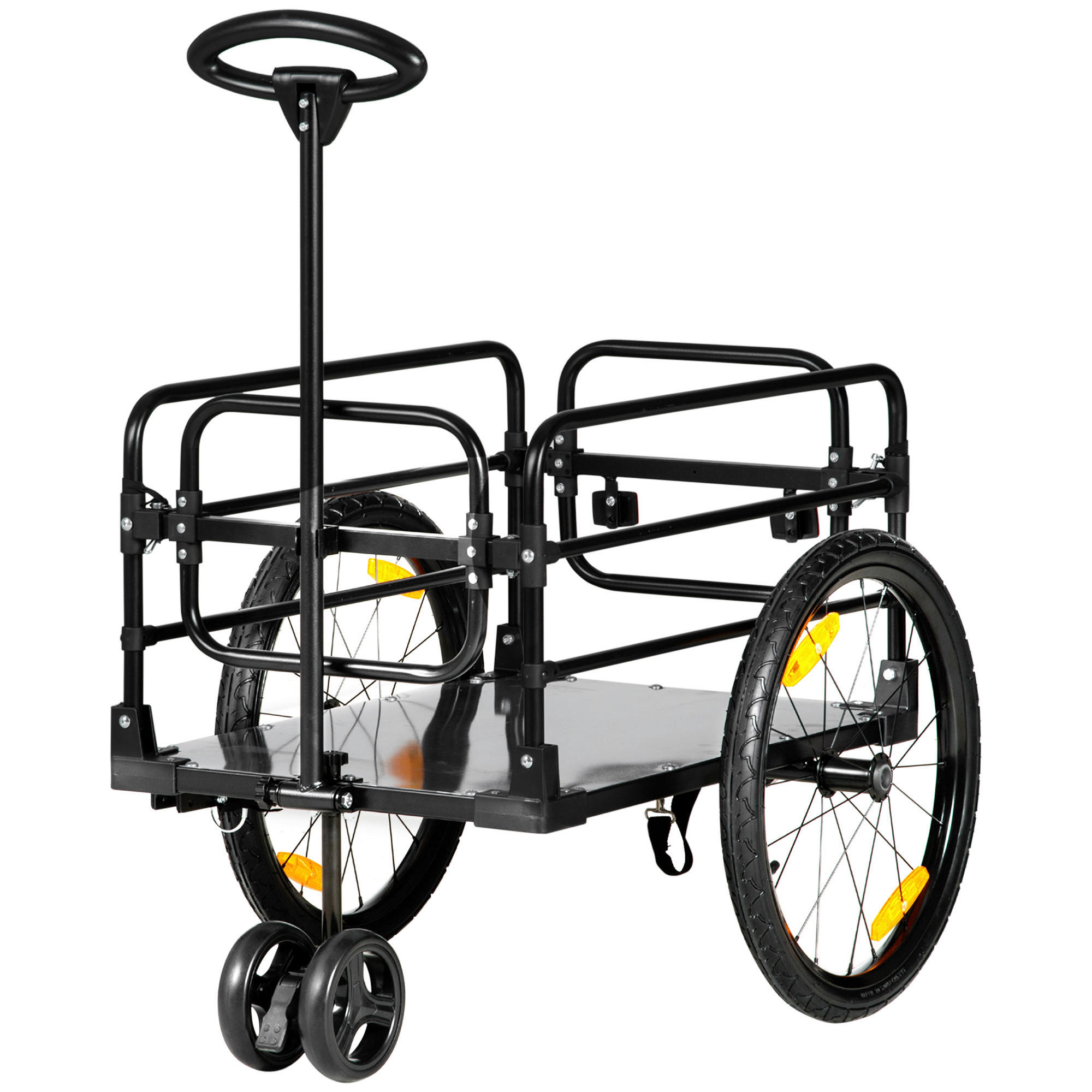 HOMCOM Fahrradanhänger gelb gelb B/H/L: ca. 64x103x130 cm Fahrradanhänger - gelb/schwarz (130,00/64,00/103,00cm) - HOMCOM