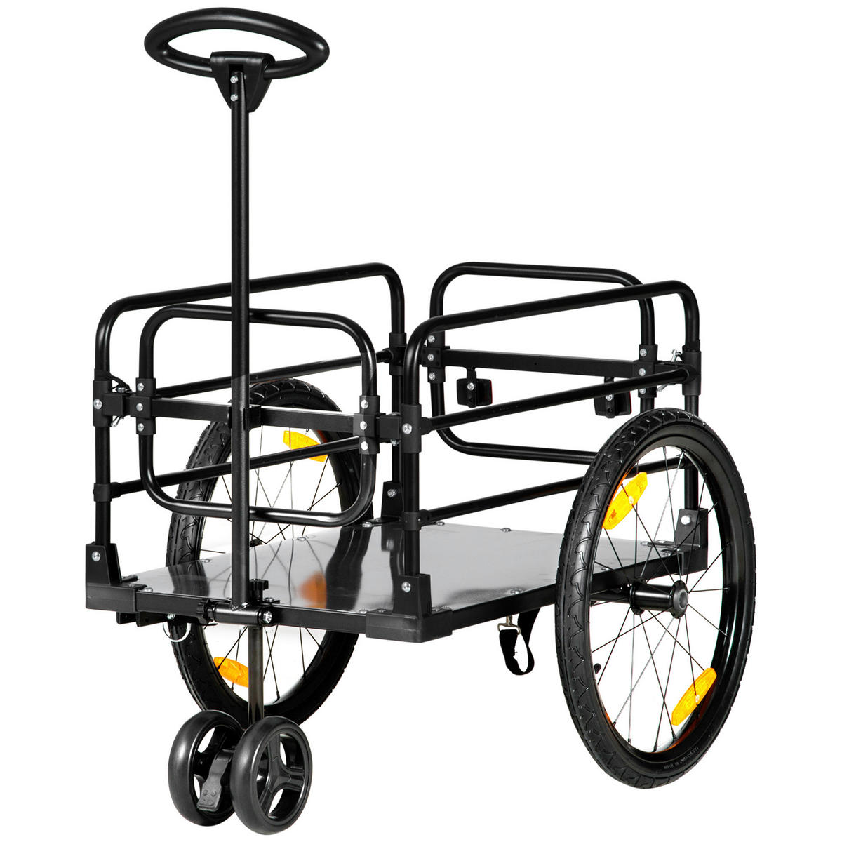 HOMCOM Fahrradanhänger gelb gelb B/H/L: ca. 64x103x130 cm Fahrradanhänger - gelb/schwarz (130,00/64,00/103,00cm) - HOMCOM