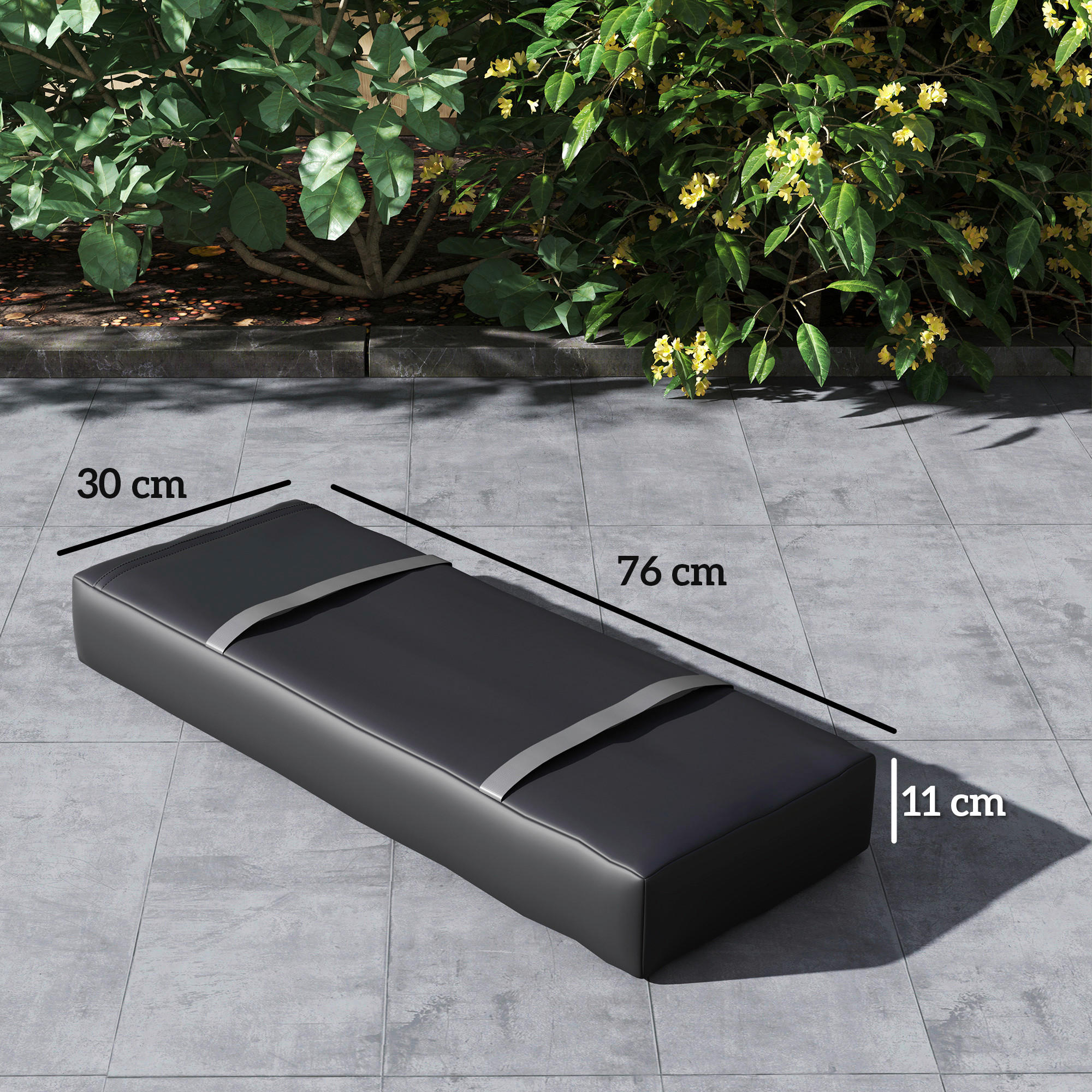 Thumbnail - Outsunny Sandsack 2er Set schwarz Stoff B/H/L: ca. 30x11x76 cm