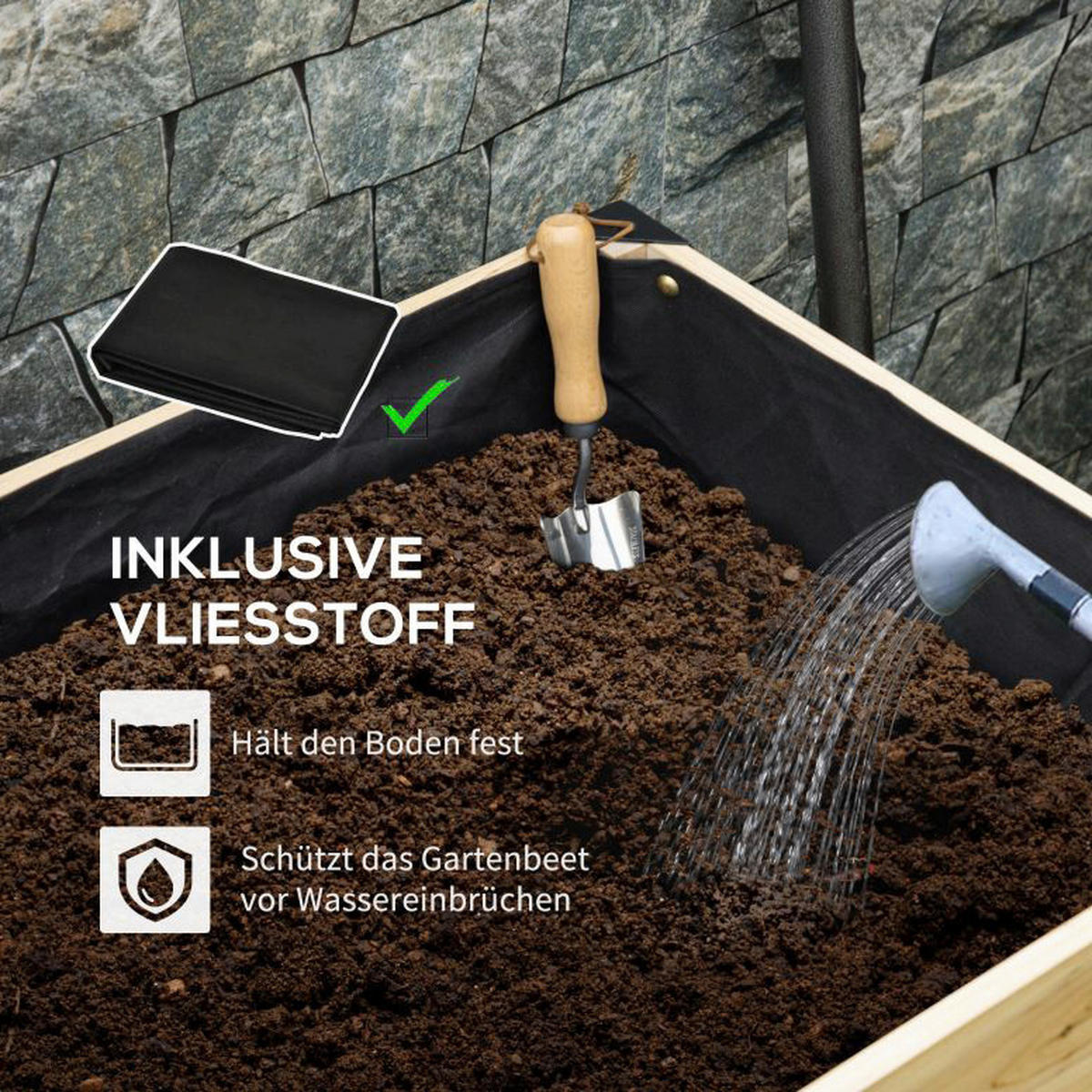 Outsunny Hochbeet schwarz Holz B/H/L: ca. 60x74x80 cm Hochbeet 845-531 - schwarz (80,00/60,00/74,00cm) - Outsunny