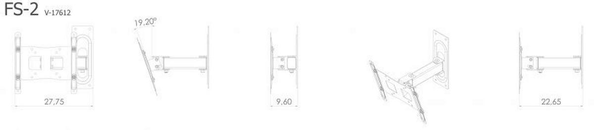 VCM TV-Wandhalterung silber FS2 TV Wandhalterung - silber (28,00/24,00/22,70cm) - VCM