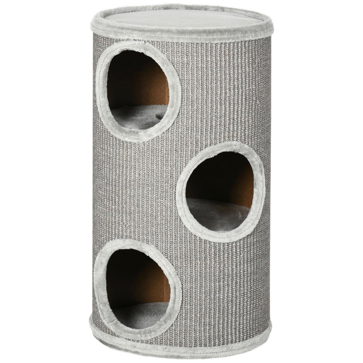 PawHut Tier-Zubehör hellgrau Edelstahl B/H/L: ca. 38x38x70 cm Kratztonne - hellgrau (70,00/38,00/38,00cm) - PawHut