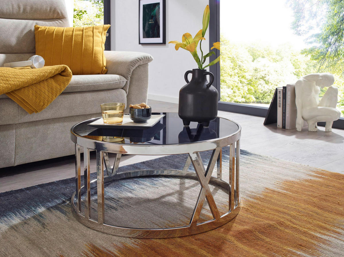 Couchtisch silber B/H/T: ca. 60x30x60 cm Couchtisch - silber (60,00/30,00/60,00cm) - Wohnling