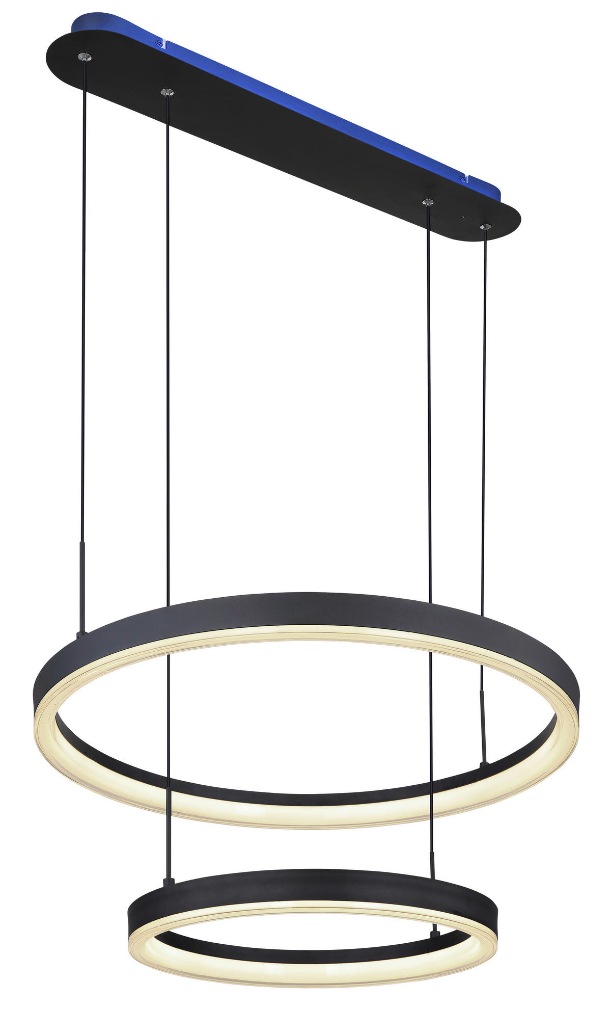 GLOBO Pendelleuchte schwarz Aluminium Metall Acryl B/H/T: ca. 60x150x66,5 cm 1.0 Brennstellen 67189H - schwarz (60,00/150,00/66,50cm) - GLOBO