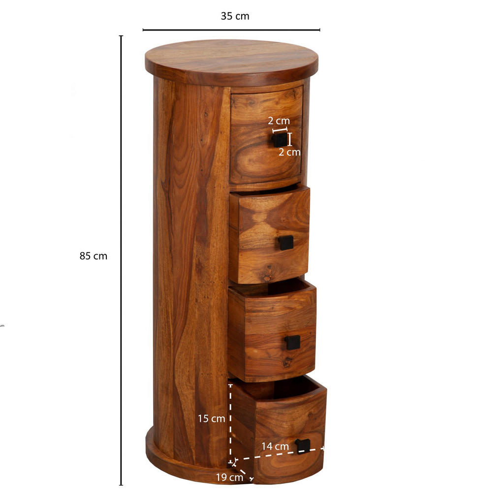 Thumbnail - Sideboard natur schwarz B/H/T: ca. 35x85x35 cm